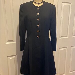 ESCADA Vintage Elegant Black Button-Up Dress